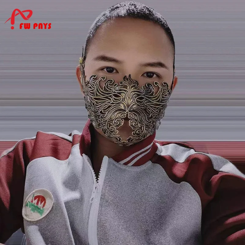 樹脂ヴィンテージ黄金戦士剣士鎧マスクアニメコスプレあごマスク古代中国風騎士面体