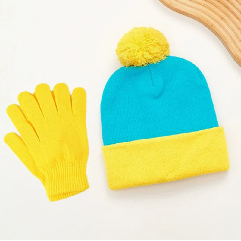 1st/2st/3st Cosplay Grappige Muts en Handschoenen, Karakterpark Winter Warme Gebreide Muts Kerst Kostuum Accessoires voor Nieuwjaar