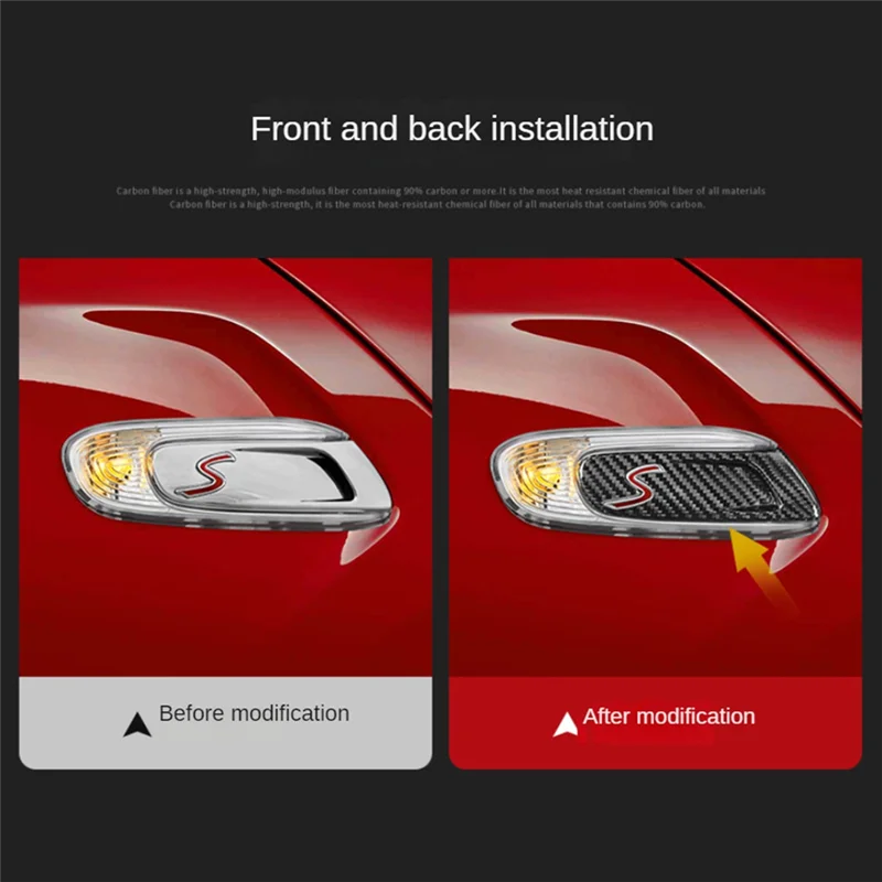 

Наклейка на переднее боковое крыло из углеродного волокна, крышка указателя поворота, чехол для лампы для MINI F55 56 Cooper-S