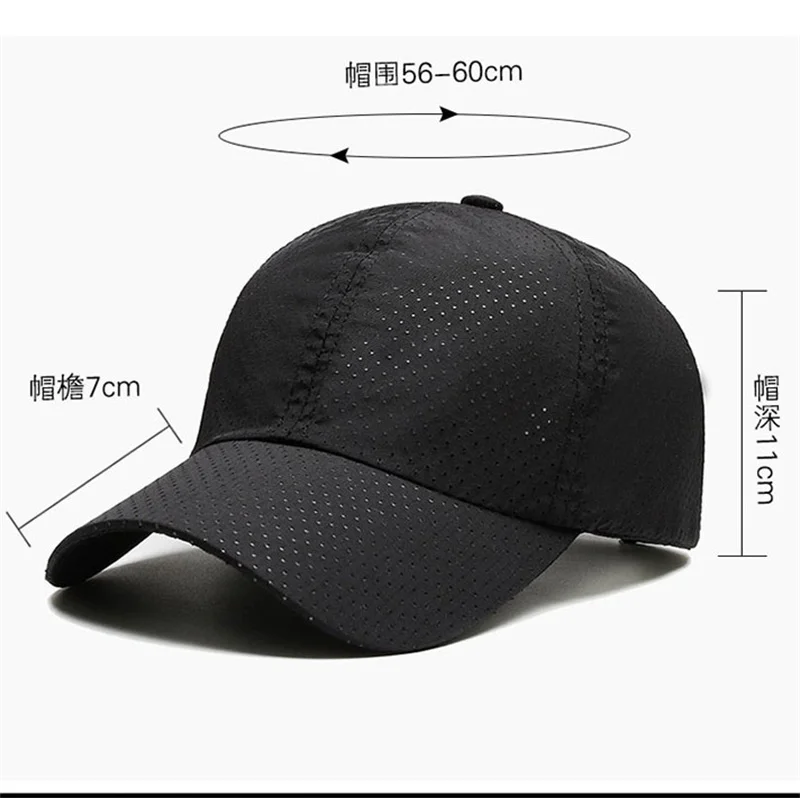 Men Women Mesh Moisture-Waging Quick Dry Baseball Cap Male Summer Female Originality Adjustable Breathable Sun Visor Fishing Hat