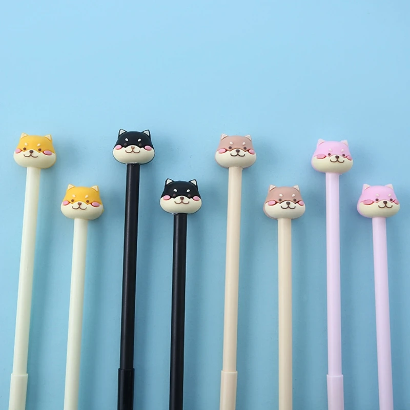 Pena Gel Silikon Anak Anjing Lucu Peluru 0.5 Biru/Hitam Alat Tulis Kantor Sekolah Dropship