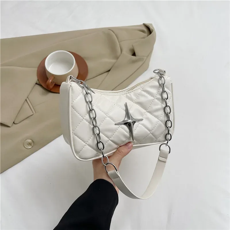 Small fresh and simple underarm bag women's trendy diamond chain fashionable versatile shoulder messenger bag