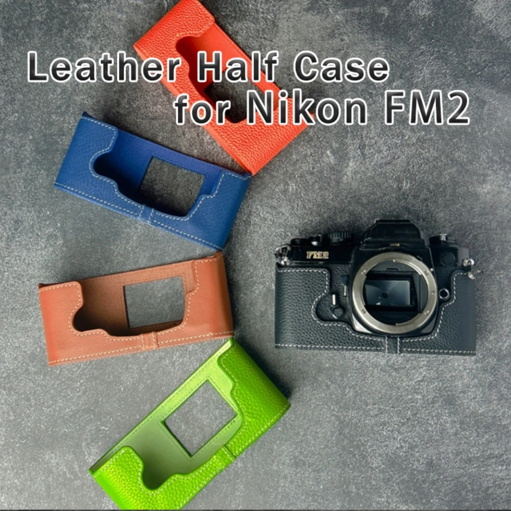 For Nikon FM2 Case F2/F/F3/F3HP/F3AF/F3T/FM3A Case Leather Camera Half Case Film Camera Genuine Leather Cowhide Protective Case