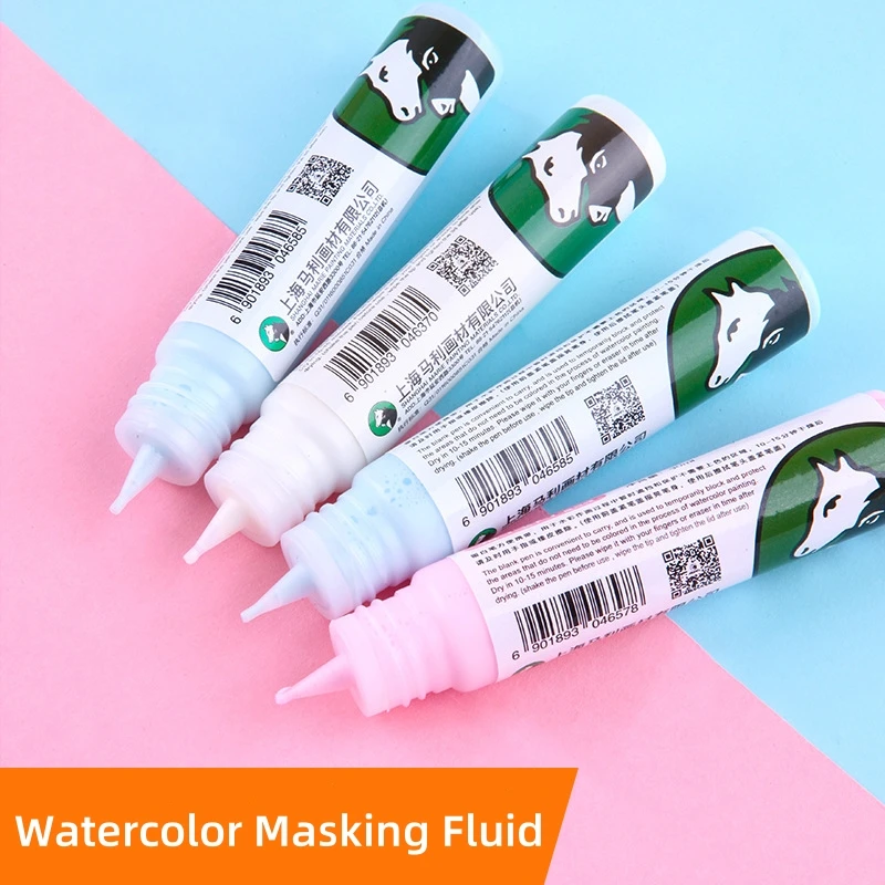 

Watercolor Masking Fluid 30ml Art Pigment Covering Fluid Water Color Paint Supplies Blank Glue Painting Tools White/Blue/Pink