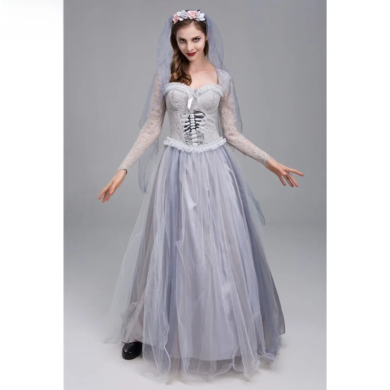 Adult Women's loween Costume  Bride Role Play Cosplay Scary Witch Robe Performance Traditional Chinese Ethnic Women...