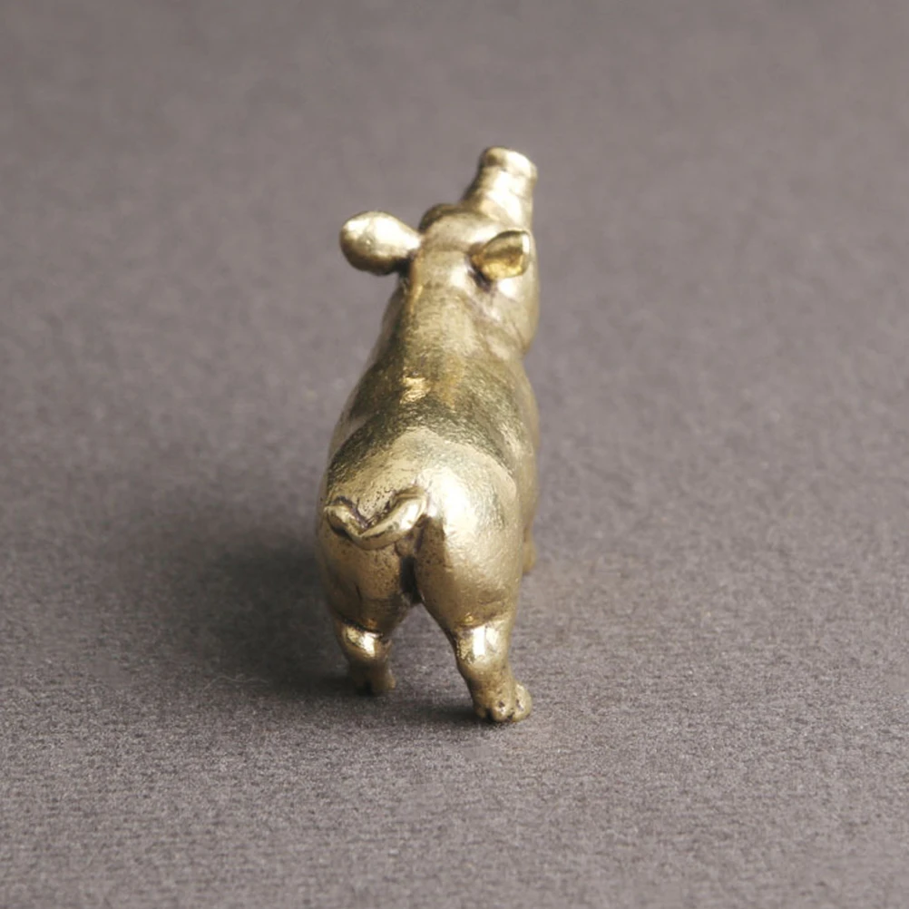 

Retro Brass Figurine Vintage Animal Ornament Desktop Decoration Home Office Bar Decor Miniature Piggy Craft Statue Tabletop Pig