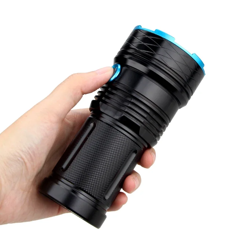 30000 lumens 500-800M Range Tactical Flashlight 12*LED Waterproof Super Powerful Torch+4*18650 Battery+Battery Charger