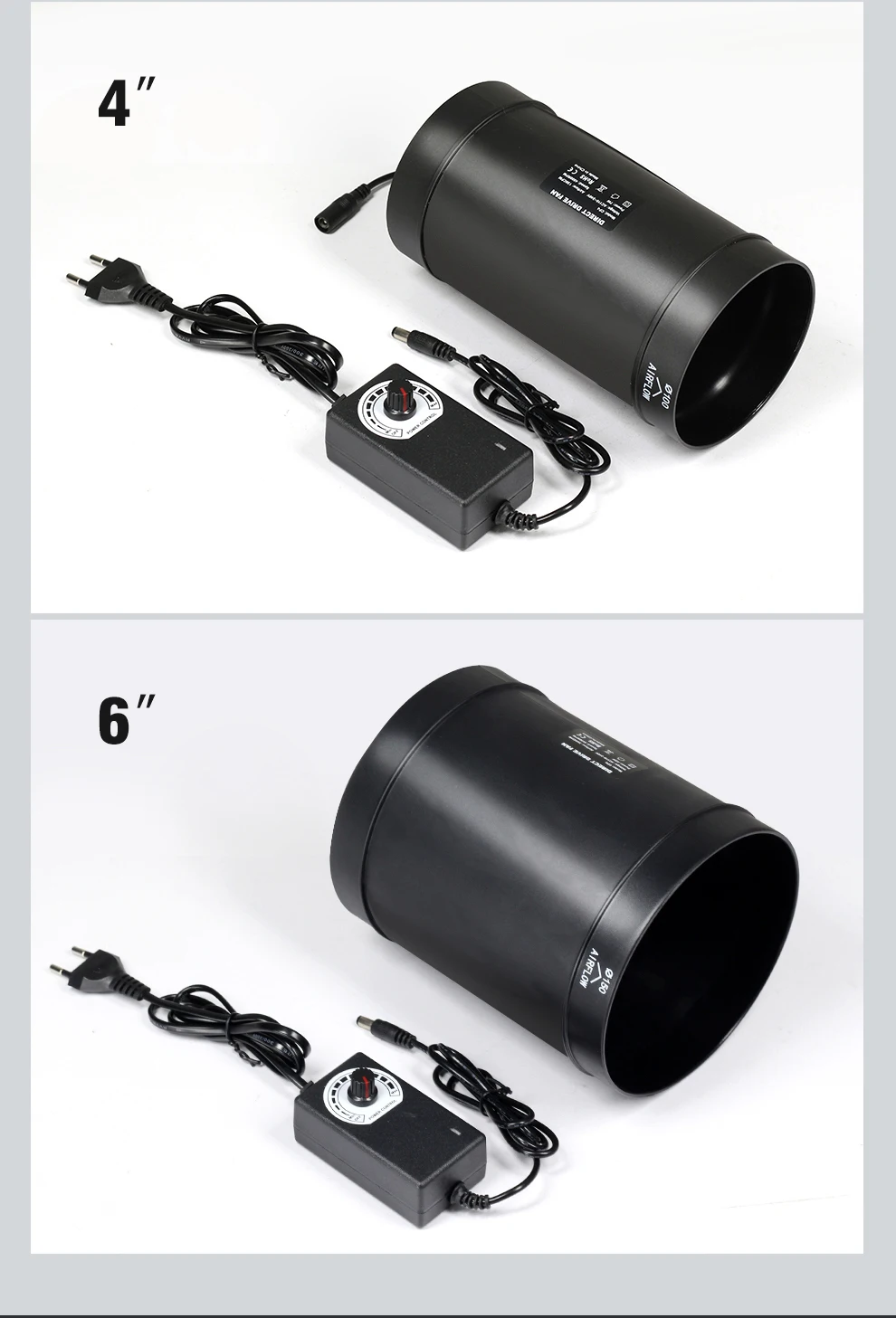 4/6 Zoll Inline-Rohrventilator mit Einstellbarer Geschwindigkeit, Bürstenloser DC-Motor, Lüfter für Gewächshaus, Zelt, Wohnzimmer, Esszimmer, Küche – Detail 7