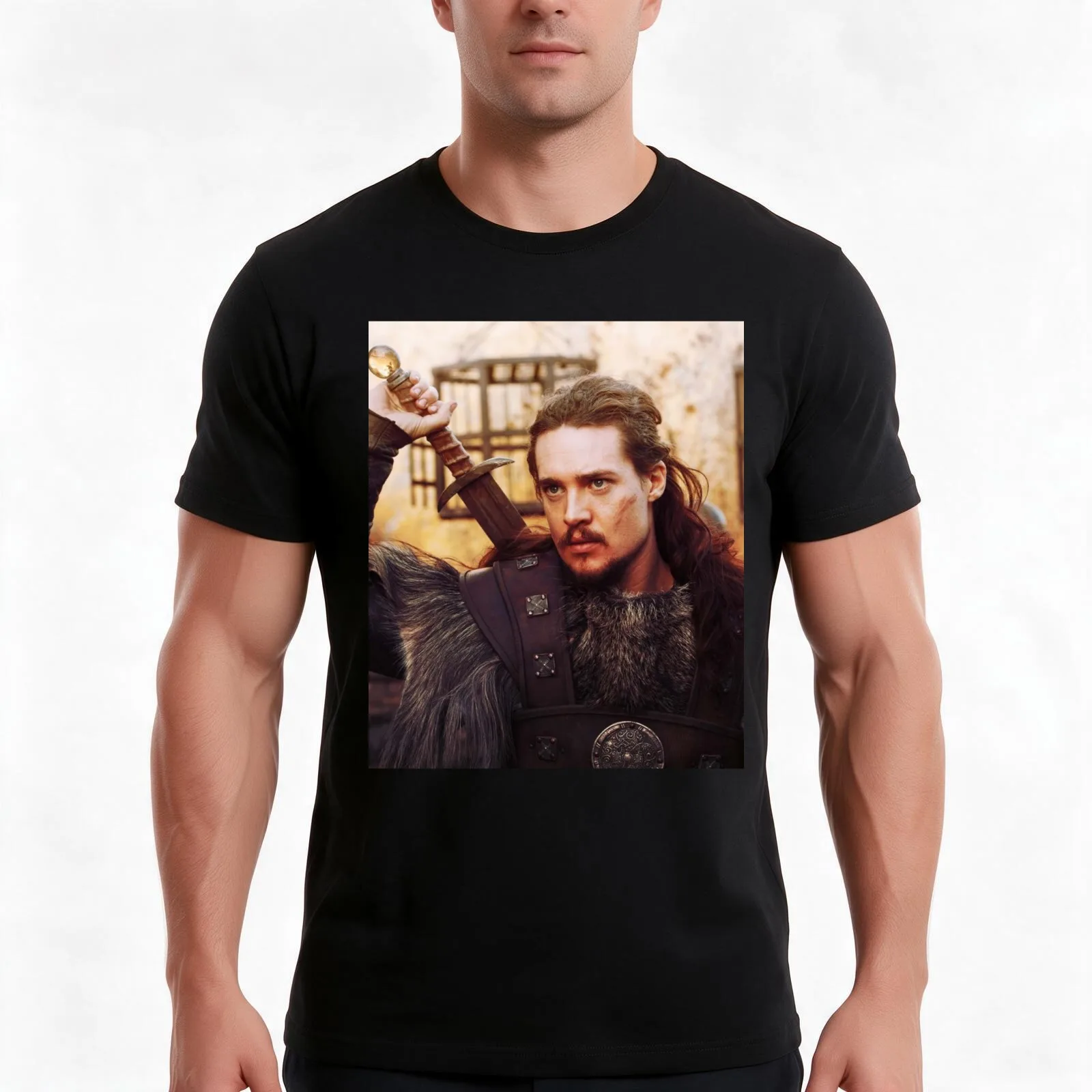 Uhtred of The Last Kingdom T-Shirt, Summer Casual Cotton Tee, Oversized Streetwear Tops, Vintage Graphic Print, Unisex Men Women