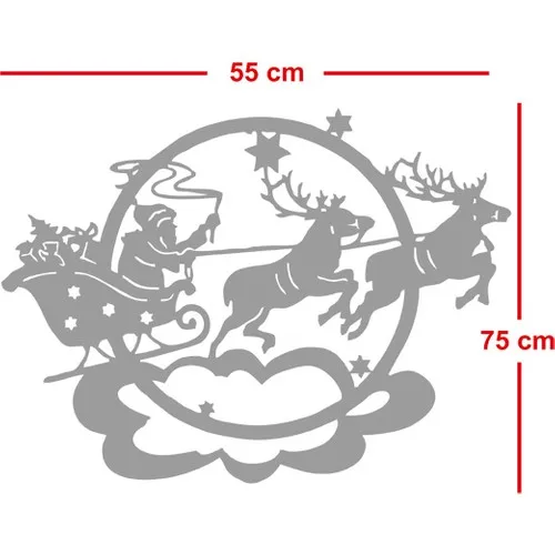 MIGNATIS-Clouds Inside With Reindeer-Range Gift Carrying Santa Claus Christmas Decorations-White