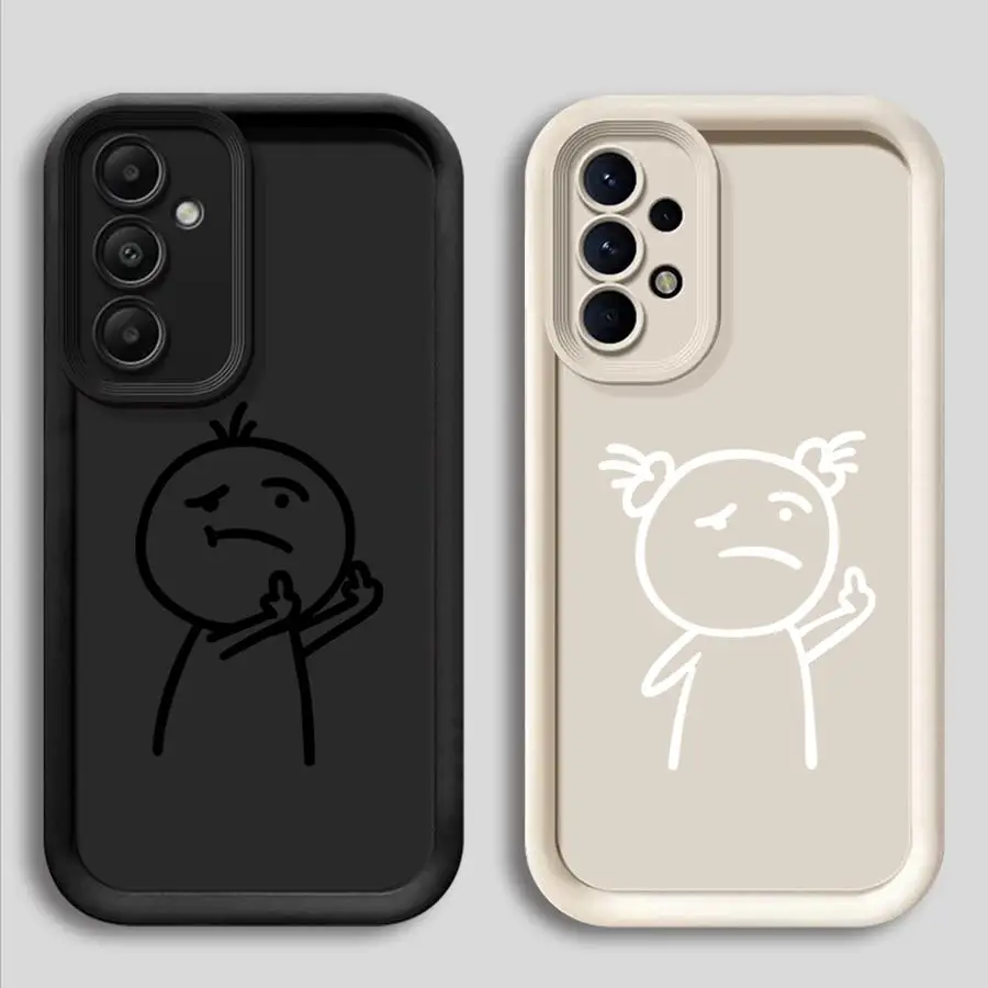 Soft Cover Case for Samsung Galaxy A56 A32 A16 A14 A26 A22 A33 A34 A23 A12 A36 A24 A13 New Cartoon Matchstick Man