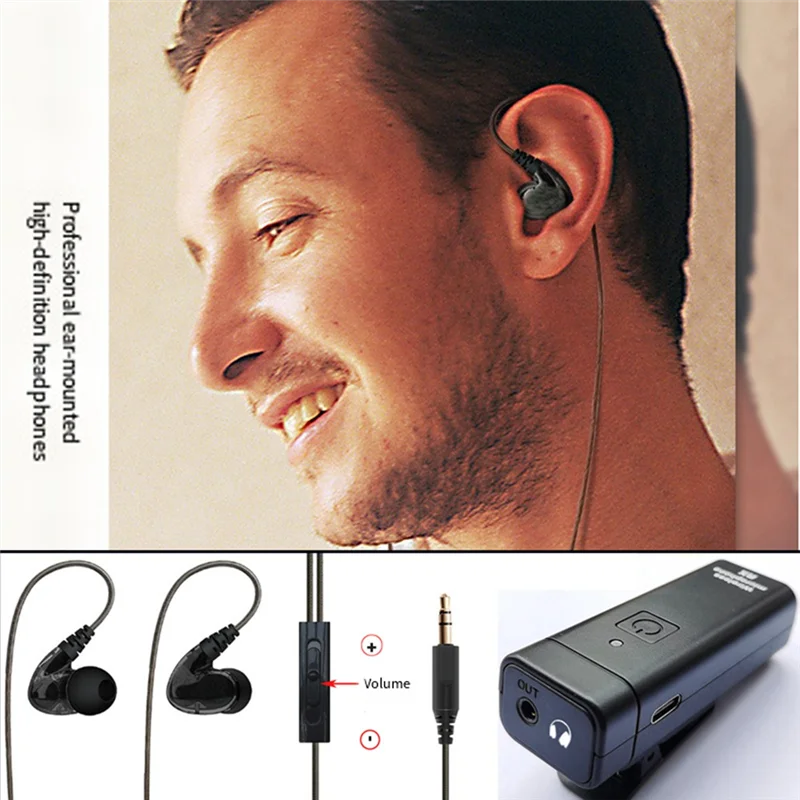 

A89E-реального времени возврат ушей беспроводной комплект системы мониторинга наушников стерео передатчик приемник IEM для сцены певца