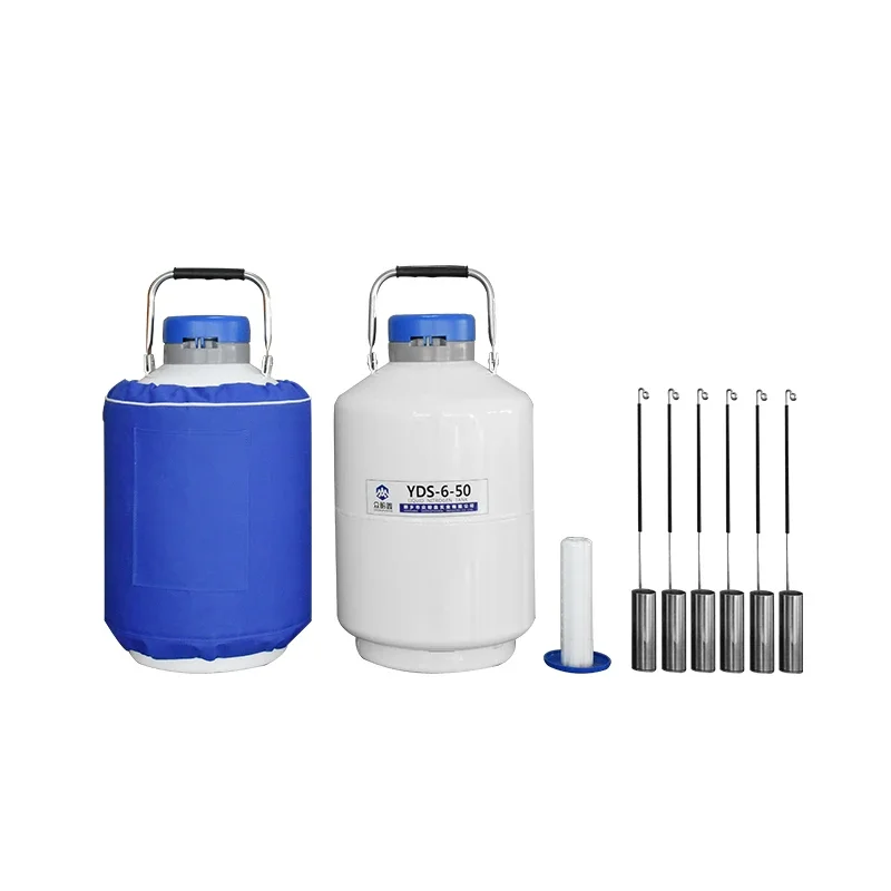 YDS 6-50 mm Caliber Liquid Nitrogen 6 Liter Tank 2L/3L/6L/10L LN2 Dewar Ln2 Cryo Livestock Sperm Storage Container