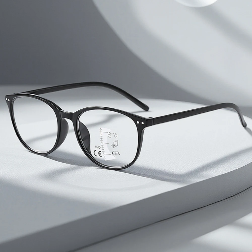 Ultraleichte progressive multifokale Lesebrille für Männer und Frauen, HD-Linse, Presbyopie-Brille, modische tägliche Anti-Blaulicht-Brille