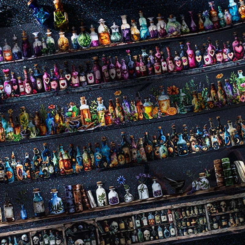 3rolls/3bags Witch's Magic Potion Bottle Series Bottle Aquascape PET Tape Creative Handbook Materials DIY Scrapbooking