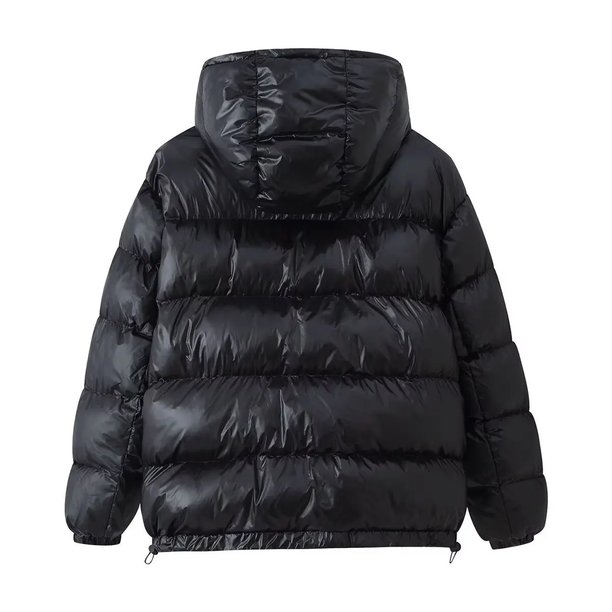 ملابس نسائية جديدة على الطراز الأوروبي والأمريكي سترة قطنية خبز بسيطة ومتعددة الاستخدامات لامعة بغطاء للرأس وجيب وسحاب #3