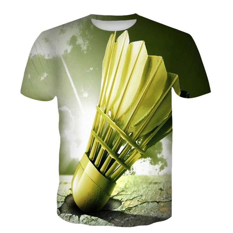 Badminton T-Shirts Shuttlecock 3D Print Streetwear Summer Men Women Casual Fashion Short Sleeve T Shirt Male Tees Tops Clothing