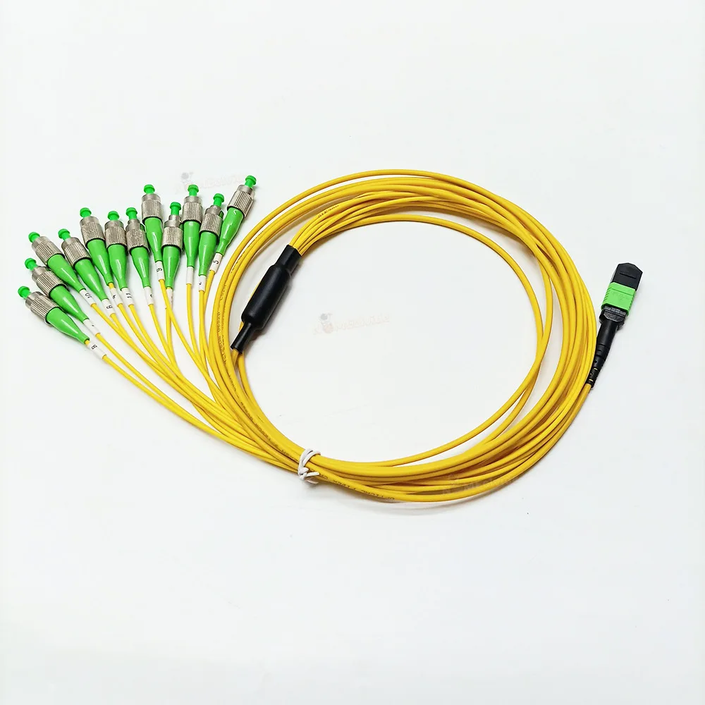 12 Fibers MPO/APC - FC/APC Fiber Optic Patch Cord Elite Low Loss Male  Female Cable MPO Assembly