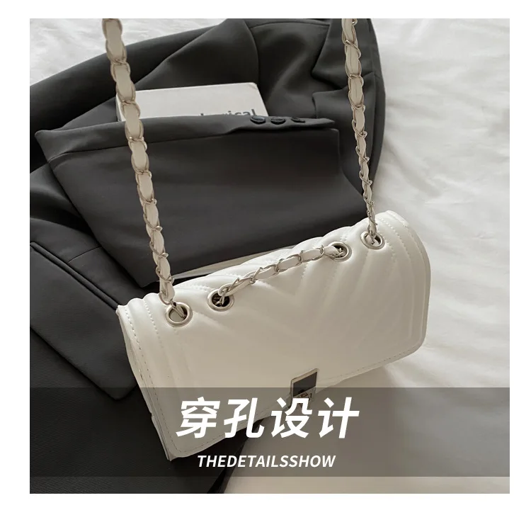 Neue Mode Mini Stepp Geprägte Kette Schulter Tasche für Frauen Einfache Vielseitige Diagonal Umhängetasche Platz Handtasche Weiblichen Beutel – Detail 4
