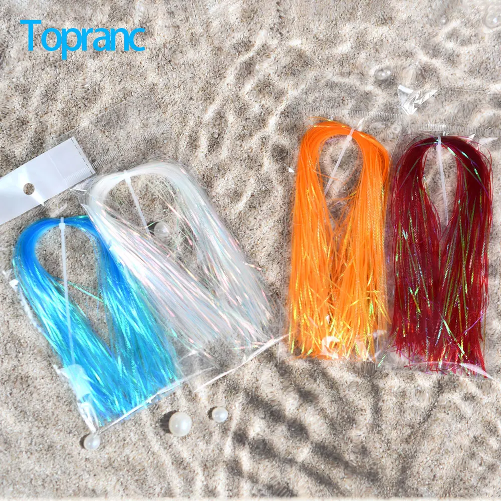 Topranc 8-Farben-Lametta, gewellt, DIY-Material, Flash-holografisches Lametta, Fliegenfischen, Kristallbindematerial