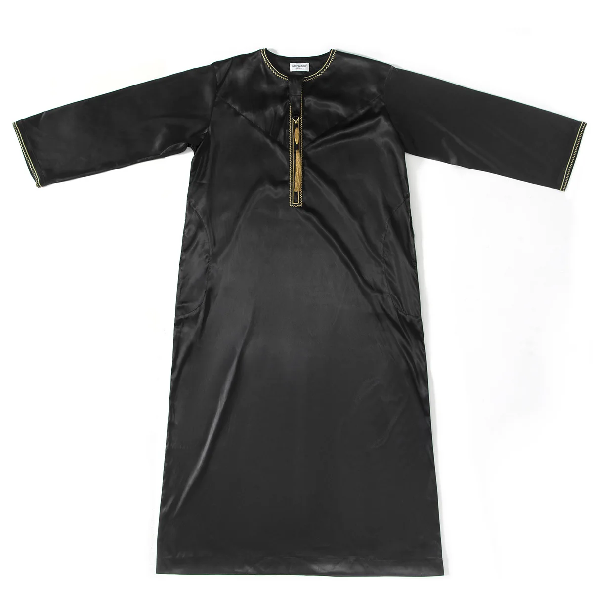 Men Muslim Jubbe Thobe Homme Musulman Dubai Turkey Caftan Tassels Abaya Male Thobe Long Robe Kaftan Arabic Dress