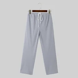 2024 Men Pants Solid Color Joggers Drawstring Comfortable Casual Trousers Men Homewear Fashion Leisure Long Pants S-5XL INCERUN