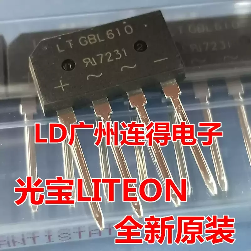 10-100pcs Taiwan Guangbao rectifier bridge LT GBL610 GBL608 GBL606 6A/1000V brand new original imported