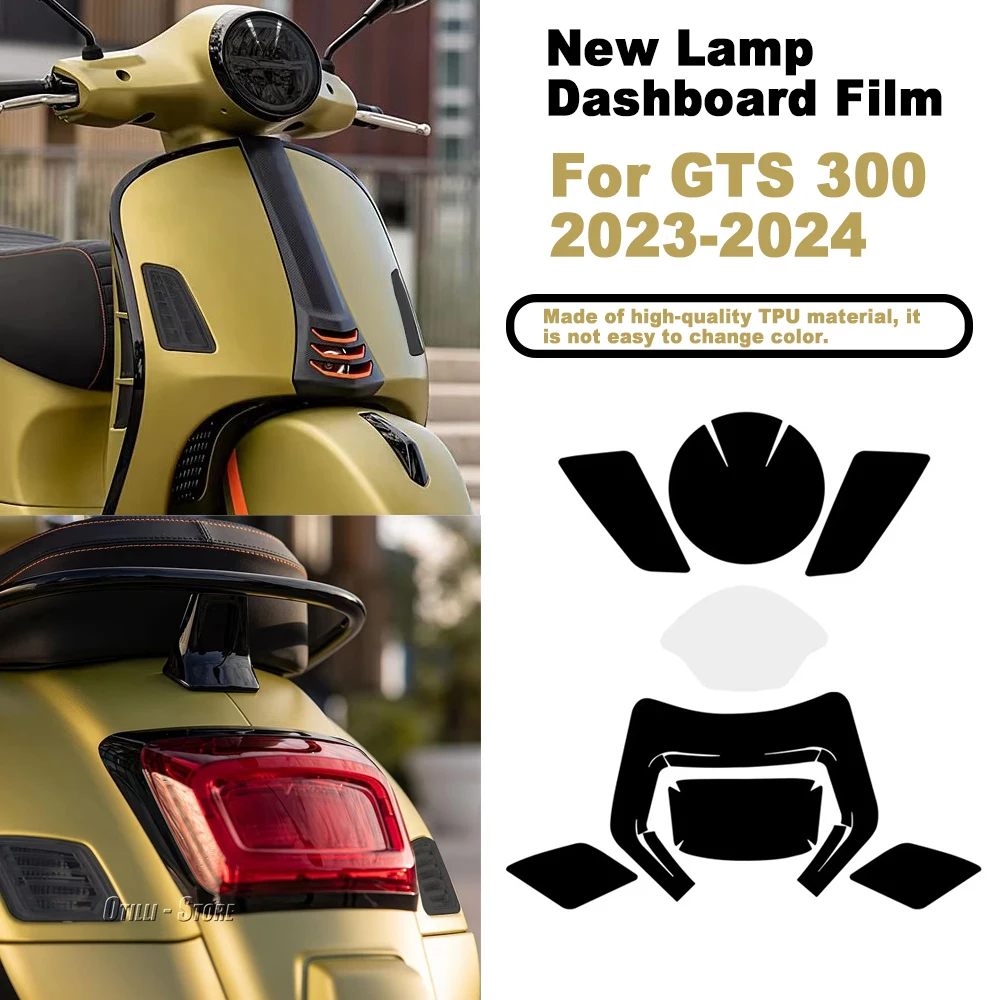 

Motorcycle Accessories For VESPA GTS300 gts300 2023 2024 New Meter Headlight Taillight Fog Lamp Turn Signal TPU Protection Film