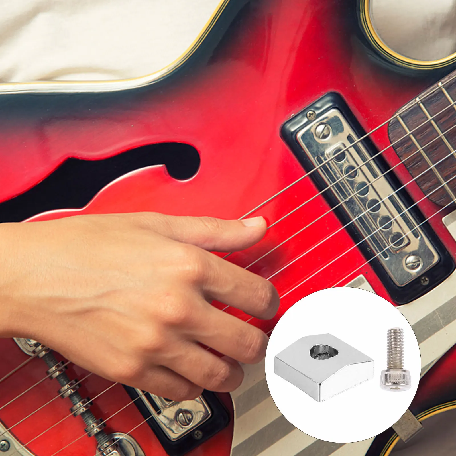 

Electric Guitar Accessories Locking Nut Screws Clamps with Tremolo Bridge Parts Metal Block Blocks Iron