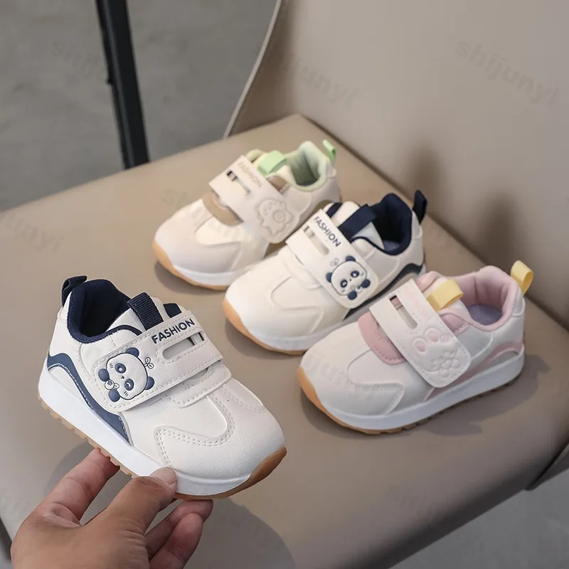 

Children Sport Shoes Cartoon Baby Boys Girls Casual Shoes Panda Dinosaur Rabbit PU Kid Sneakers Hook Loop Soft Sole Toddler Shoe