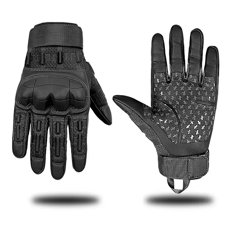 Men's Touch Screen PU Leather Gloves Hunting Nylon Gloves Outdoor Sports Shooting Hunting Airsoft Cycling Full Finger Gloves