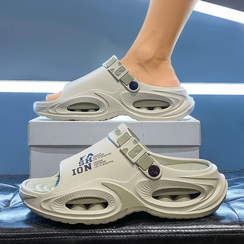 Men's New Spring and Summer Style Mecha-Style Eva Casual Comfortable Soft Thick-Soled Fashionable Trendy Indoor and Outdoor Everyday Versatile Slip-On Slippers