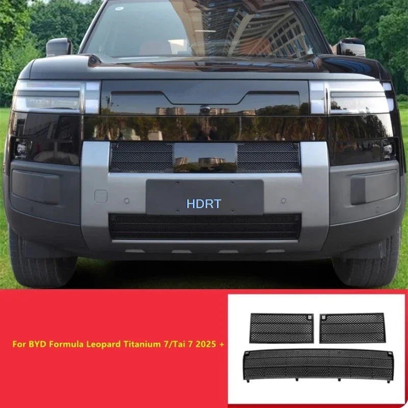 Car Styling Front Bumper Racing Grills Insect Screen Net Water Tank Proof Cover For BYD Formula Leopard Titanium 7/Tai 7 2025 +