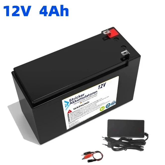 

Литиевая батарея 12 В, 4 Ач для солнечной энергии, панель солнечного света, накопитель энергии, готовый к использованию, длительный срок службы, с BMS и зарядным устройством