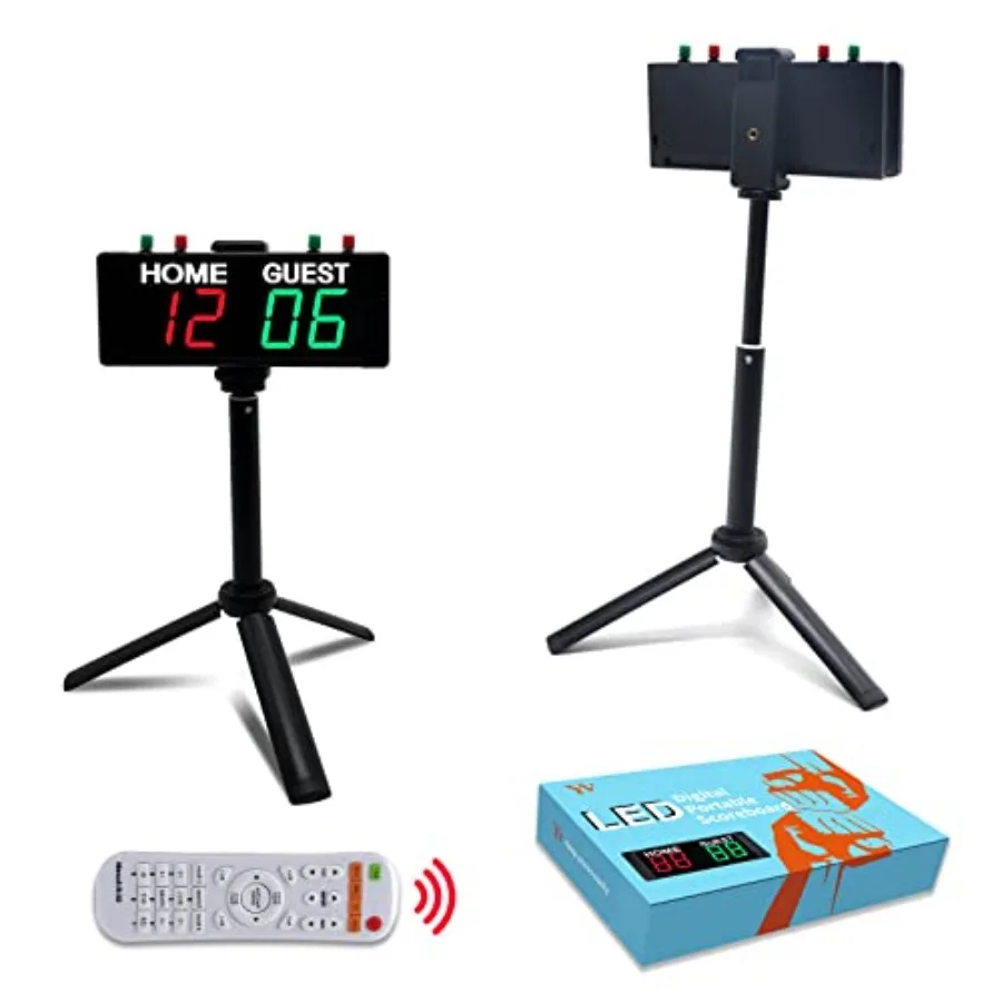 

Portable Battery Powered Scoreboard Clock Timer with Buttons for Outdoor Yard Games Shuffleboard and Pickleball Electronic Digi