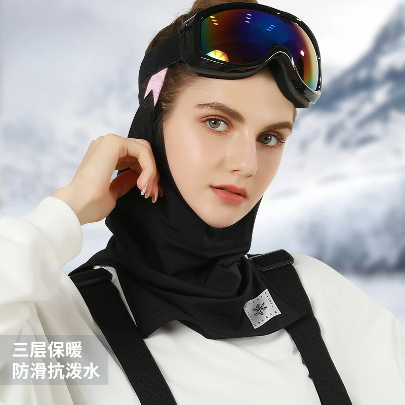 Korean version ski mask riding windproof quick-drying V-shaped thin face cold-proof ear protection neck cover velvet warm