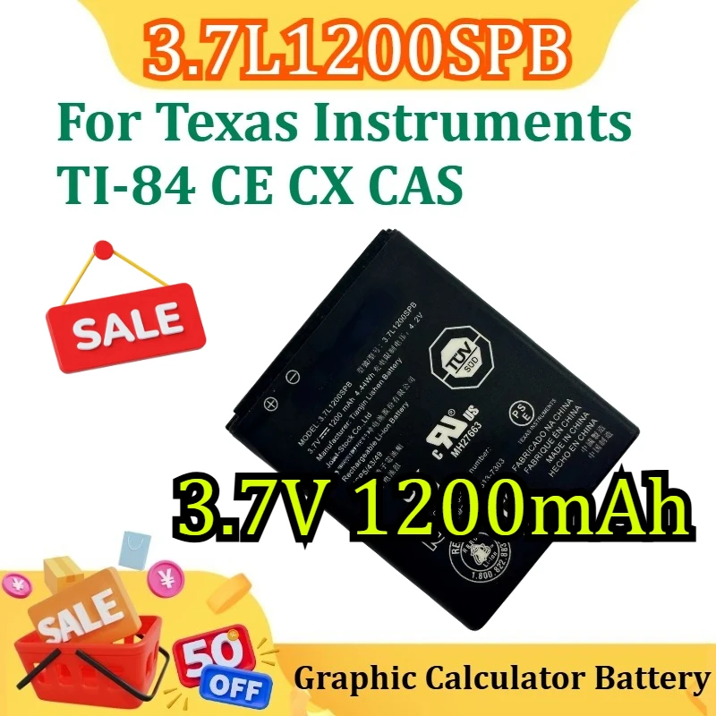 

3.7V 1200mAh For Texas Instruments TI-84 CE CX CAS 3.7L1200SPB Graphic Calculator Battery