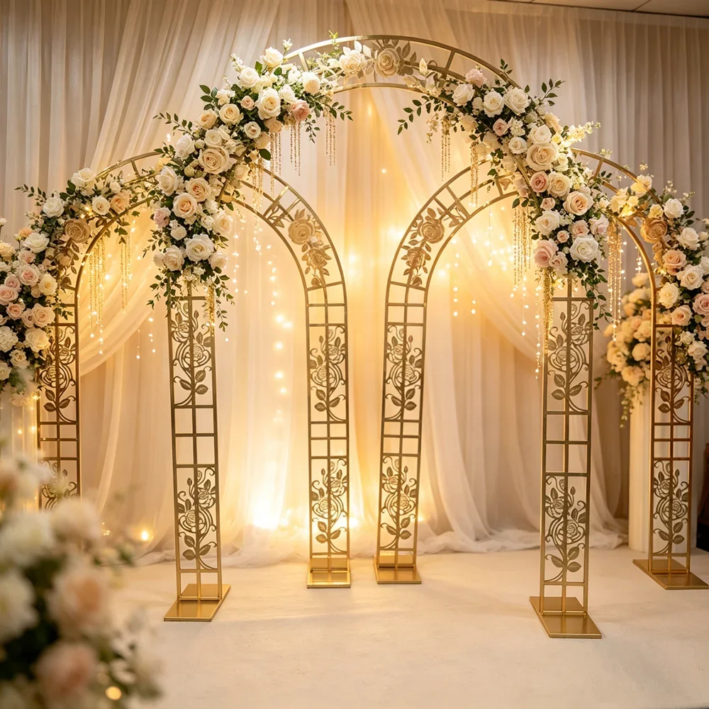 Gold Silver New Rosed Arch Backdrop Stand Wedding Decoration Arch Stand for Event Stage