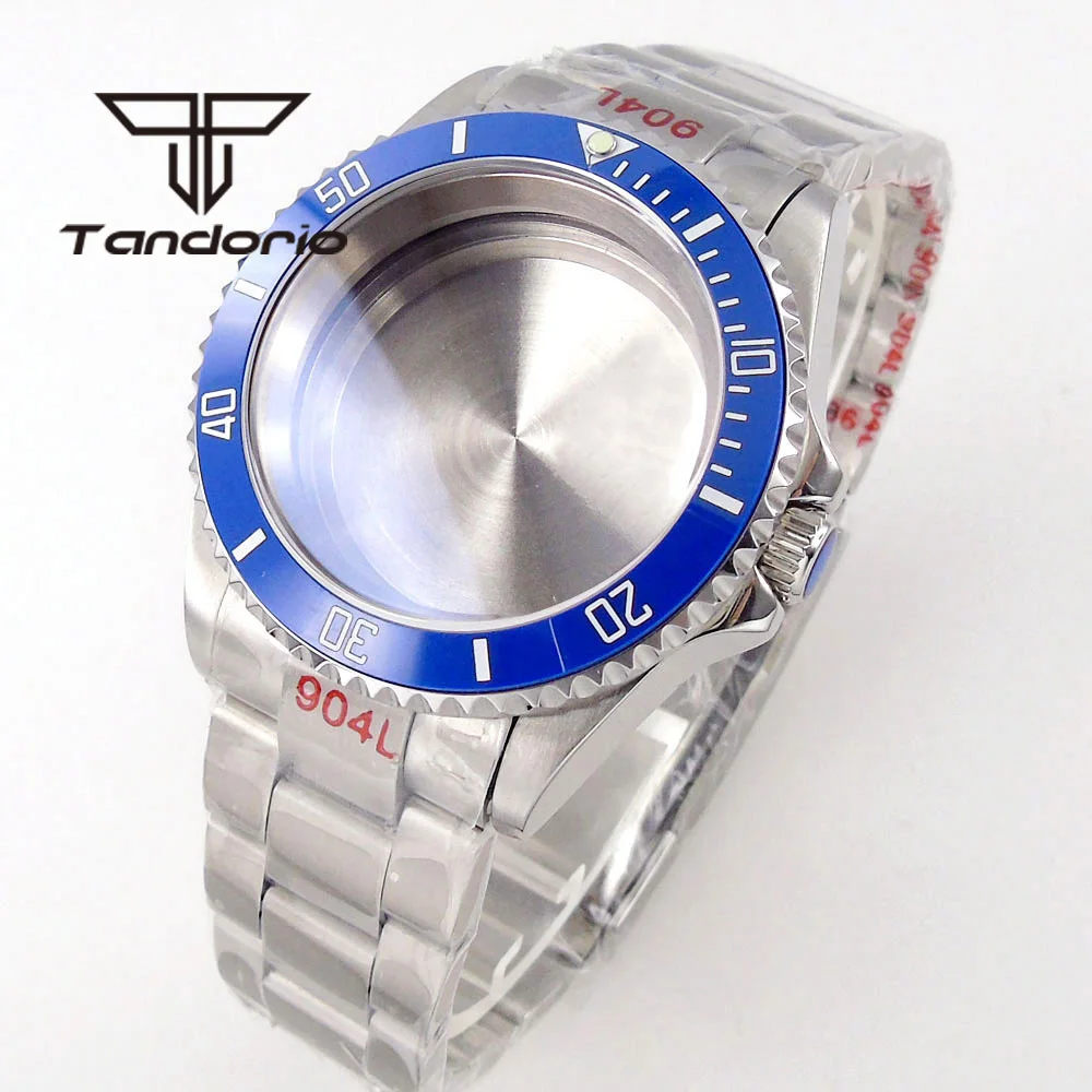 Imagem -03 - Safira Cristal 20bar 40 mm Assista Case Cinta 120 Cliques Girando Bezel Caber Nh35 Nh36 Nh34 Eta2824 Pt5000 Movimento Automático ar