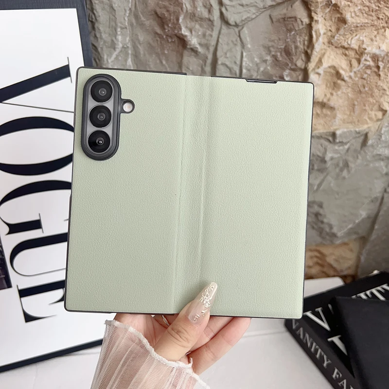 Für Samsung Galaxy Z Fold 8 7 6 5 Hülle Luxuriöse PU-Leder Flip-Faltbare Kameraschutz-Abdeckung für Galaxy Z Fold8 Ultra
