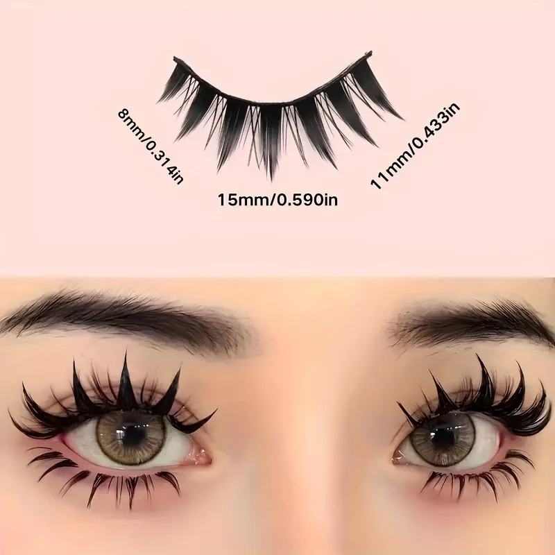 5 pares de pestañas postizas estilo cómic húmedo, gruesas para ojos de muñeca, para juegos de rol y uso casual 5