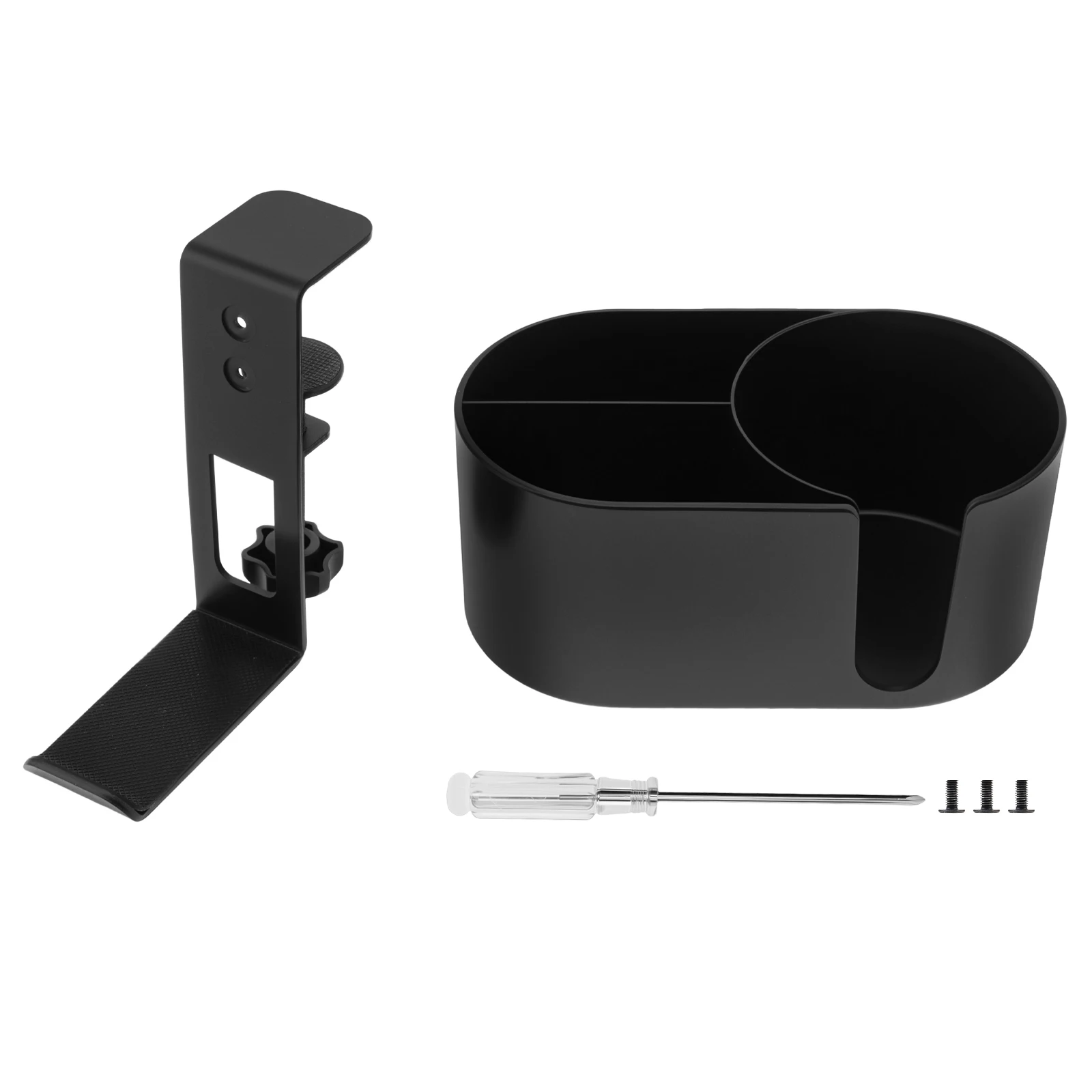 4 in 1 Desk Cup Holder with Storage - Clamp on Under Desk Headphone Hanger - Detachable Pen Cup Holder Desktop Storage