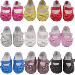 7 cm Bow Doll Shoes Cute Mini Leather Shoes For 43cm Baby New Born,American 18 Inch&OG,My Life Girl Doll Best Girl's Toy