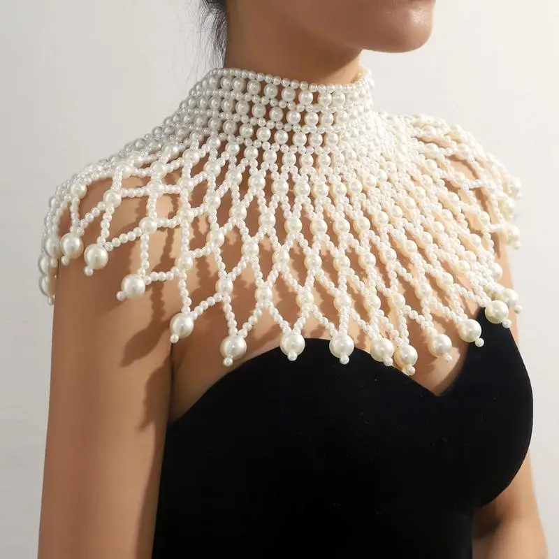 HX6F Graceful Pearls Chain Chain Chain Chain Colar Photo