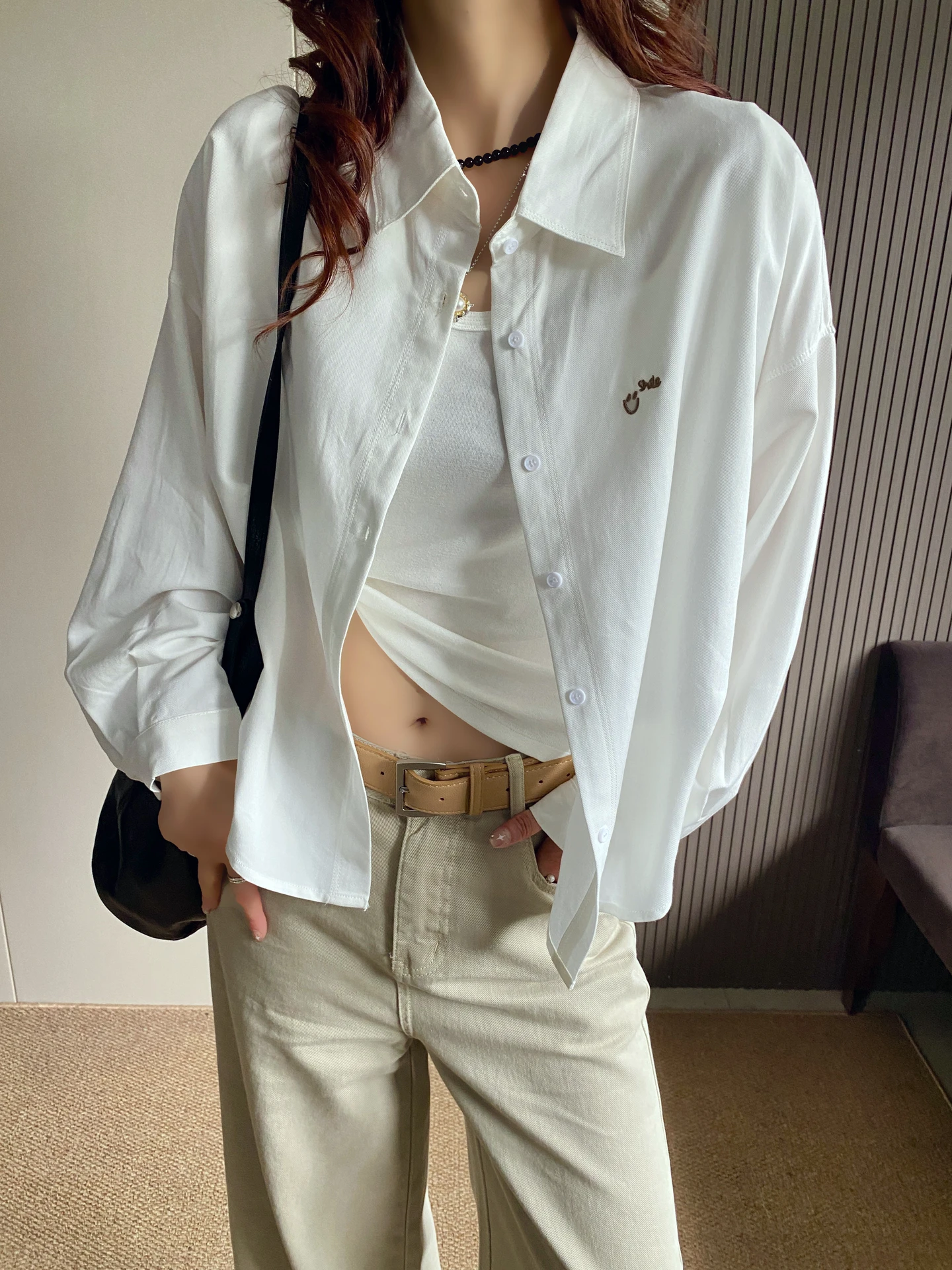 

Spring 2026 Women's Loose Casual Long Sleeve Embroidered Shirt Breathable Sun Protection Outerwear Thin Top Elegant Style