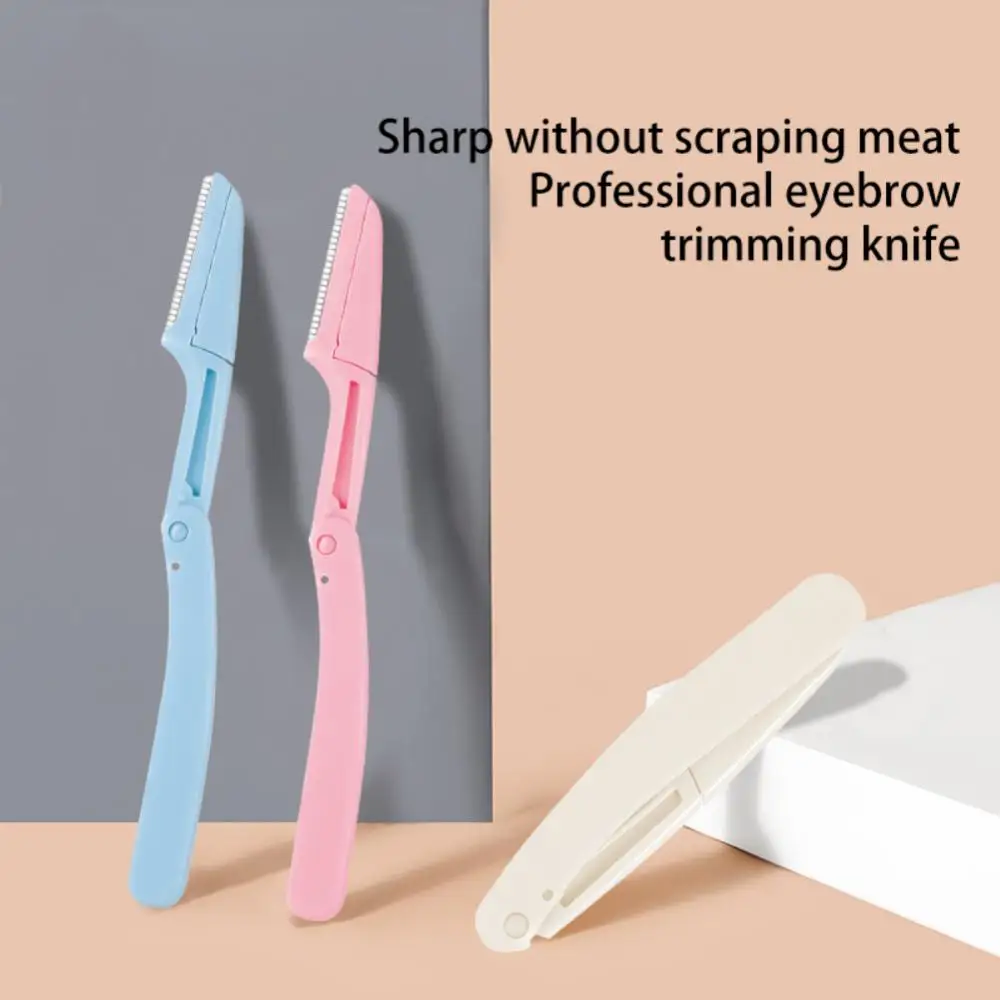 Afeitadora facial plegable segura para mujer, recortadora de cejas, cuchilla antiarañazos, herramientas de maquillaje, recortador de cejas, maquinilla de afeitar facial para mujer