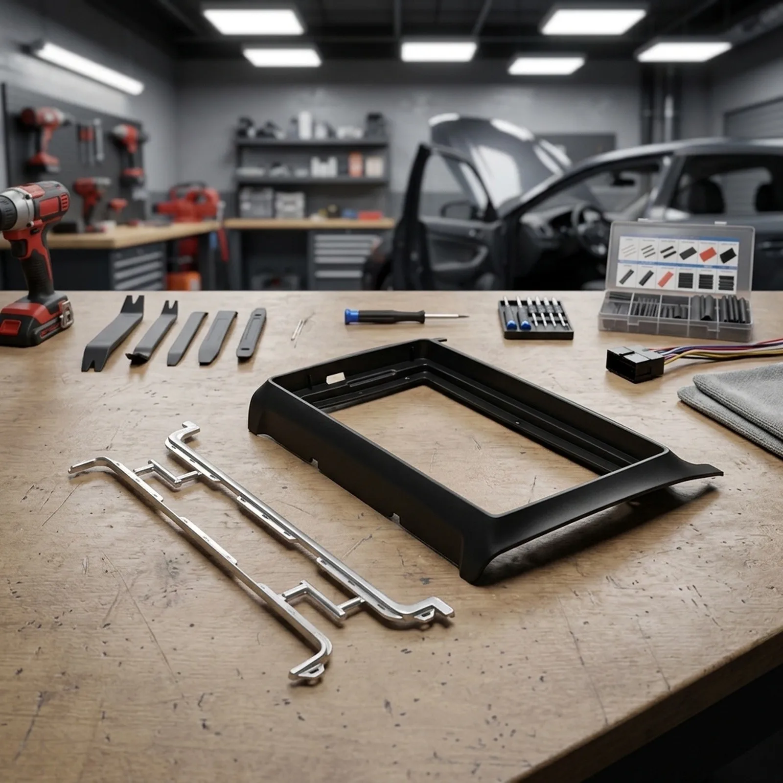 For POLO NEW Specific Trim Frame Made of ABS Plastic for Reliable 9-Inch Display and Audio Integration For POLO