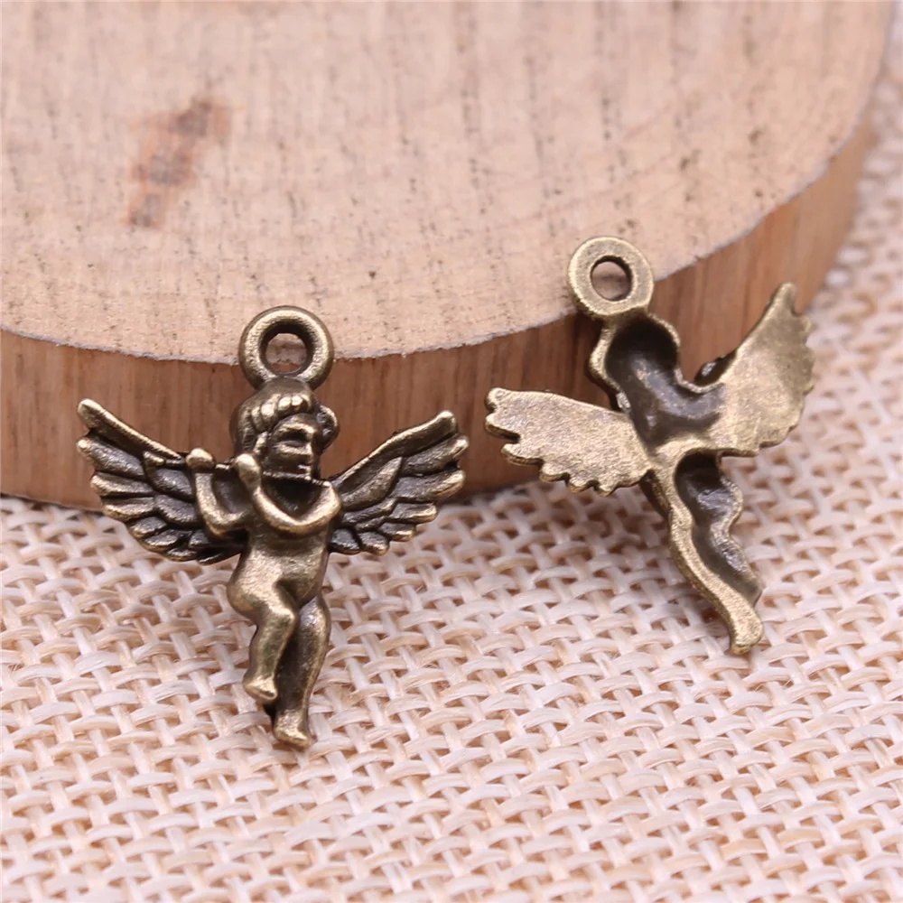 IFOCUS 20pcs/Lot Angel Charms For DIY Jewelry Making Zinc Alloy 20x17mm/0.79x0.67inch