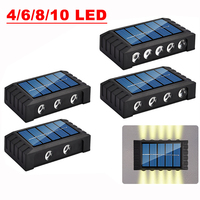 4/6/8/10LEDs Solar Wall Lamp Outdoor IP65 Waterproof Solar Powered Light UP and Down Luminous Home Garden Yard Decorative Lamp