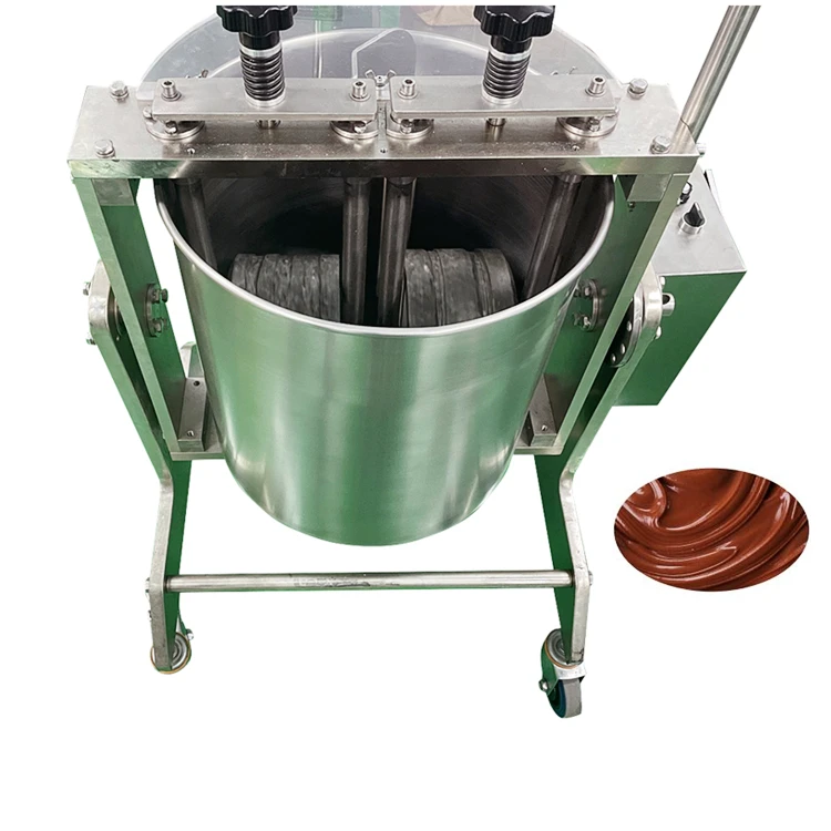 Commercial 7KG Wet Cocoa Stone Mill Processing Chocolate Melanger Refiner Grinding Machine